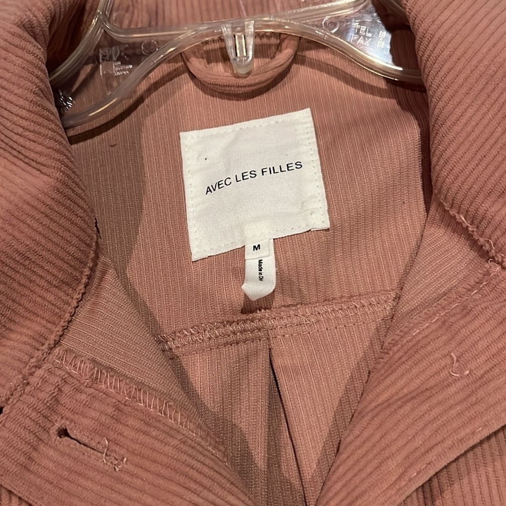 Avec Les Filles Rose Pink Corduroy Cropped Shacket Jacket Size Medium - Picture 10 of 15